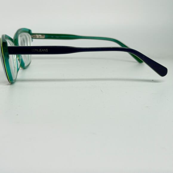 Calvin Klein 7514 411 53-17-135 Eyeglasses Frames BLack Teal Multicolor H19360 - Picture 2 of 7
